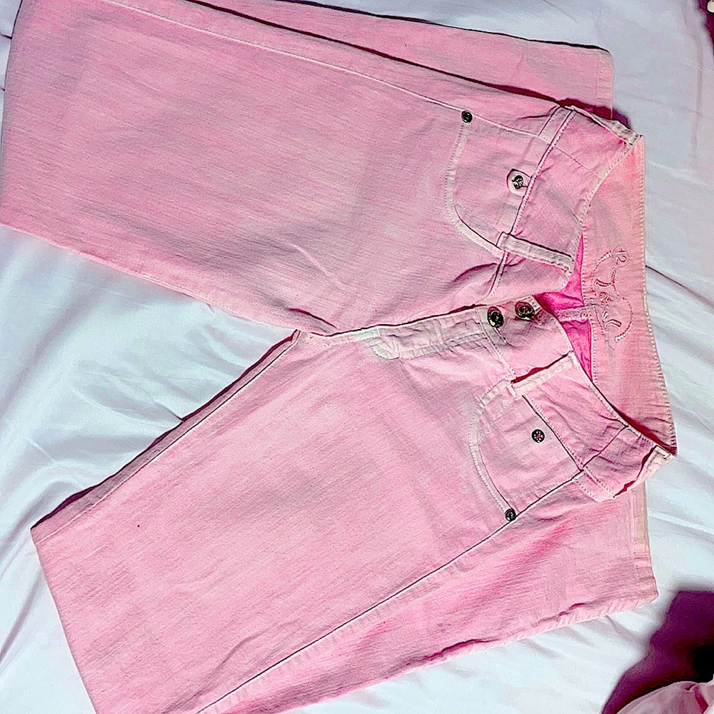 Pink Jeans, Stretch, No pockets, bottom up